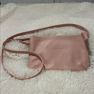 Longchamp Authentic Pink Leather Crossbody Bag